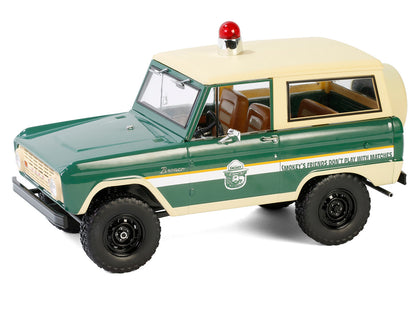 1967 Ford Bronco "Smokey Bear Forest Ranger" Green and Cream with White Stripes "Artisan Collection" 1/18 Diecast Model Car by Greenlight by Greenlight