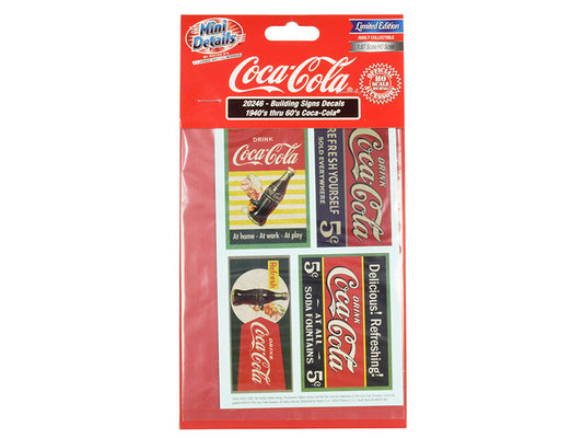 1940's Thru 1960's "Coca-Cola" Building Signs Decals for 1/87 (HO) Scale Models by Classic Metal Works by Classic Metal Works
