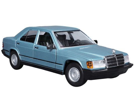 Mercedes-Benz 190 E 2.6 Blue Metallic 1/24 Diecast Model Car by Bburago by Bburago