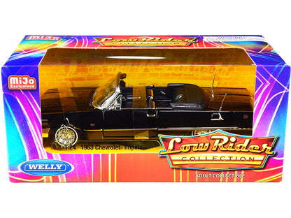 1963 Chevrolet Impala SS Convertible Black "Low Rider Collection" 1/24 Diecast Model Car by Welly by Welly