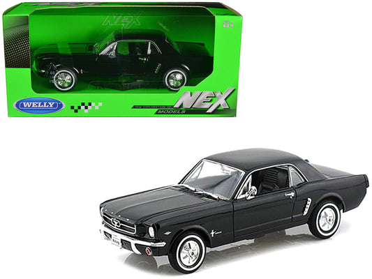 1964 1/2 Ford Mustang Coupe Hard Top Black 1/24 Diecast Model Car by Welly by Welly