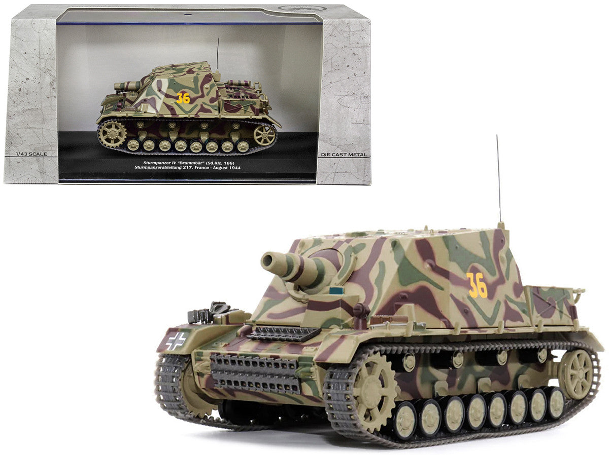 German Sd. Kfz. 166 "Sturmpanzer IV" "Brummbar" #36 "Germany Sturmpanzerabteilung 217 France August 1944" 1/43 Diecast Model by AFVs of WWII by AFV's of WWII