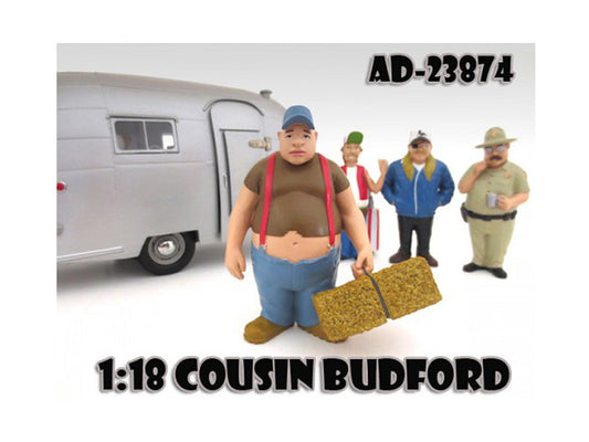 Cousin Budford "Trailer Park" Figure For 1:18 Scale Diecast Model Cars by American Diorama by American Diorama
