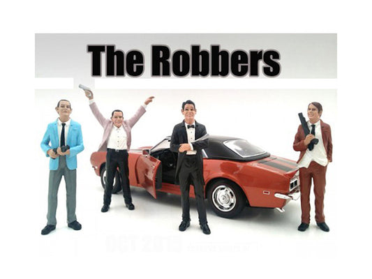 "The Robbers" 4 Piece Figure Set For 1:18 Scale Models by American Diorama by American Diorama