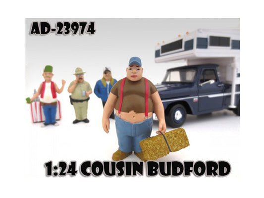 Cousin Budford "Trailer Park" Figure For 1:24 Scale Model Cars by American Diorama by American Diorama