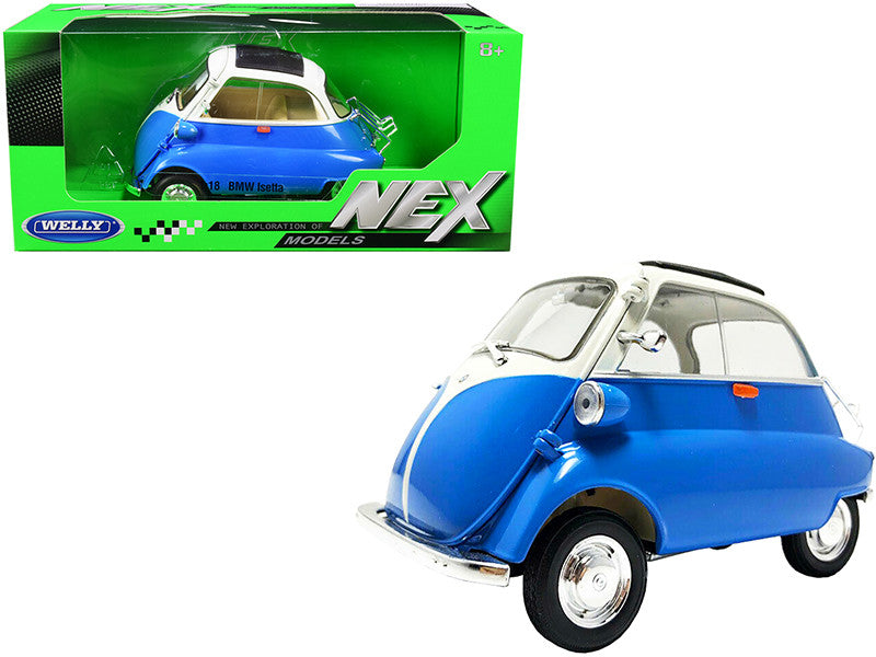 BMW Isetta Blue and White "NEX Models" 1/18 Diecast Model Car by Welly by Welly