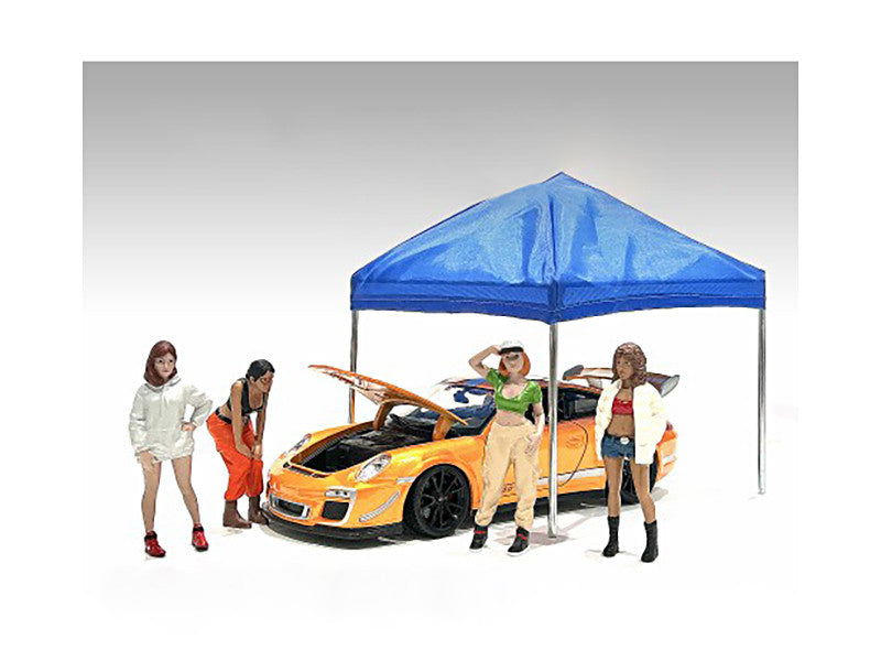 "Hip Hop Girls" 4 Piece Figure Set for 1/18 Scale Models by American Diorama by American Diorama