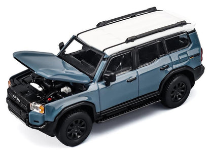 Toyota Land Cruiser 250 Blue with White Top 1/64 Diecast Model Car by Trends Hobby by Trends Hobby