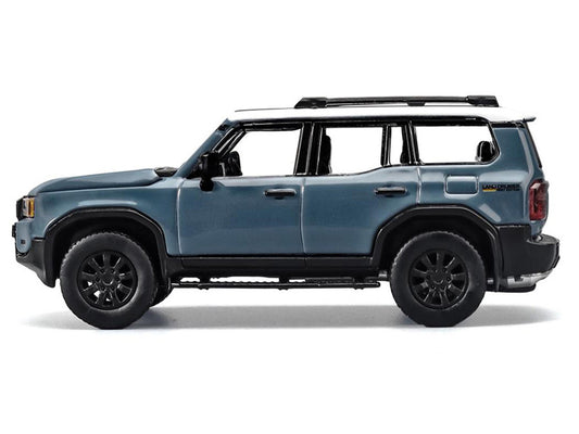 Toyota Land Cruiser 250 Blue with White Top 1/64 Diecast Model Car by Trends Hobby by Trends Hobby