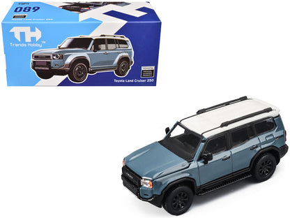 Toyota Land Cruiser 250 Blue with White Top 1/64 Diecast Model Car by Trends Hobby by Trends Hobby