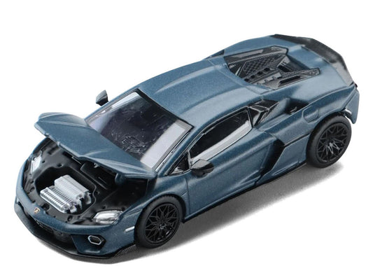 Lamborghini Temerario Matt Blue Metallic 1/64 Diecast Model Car by Trends Hobby by Trends Hobby