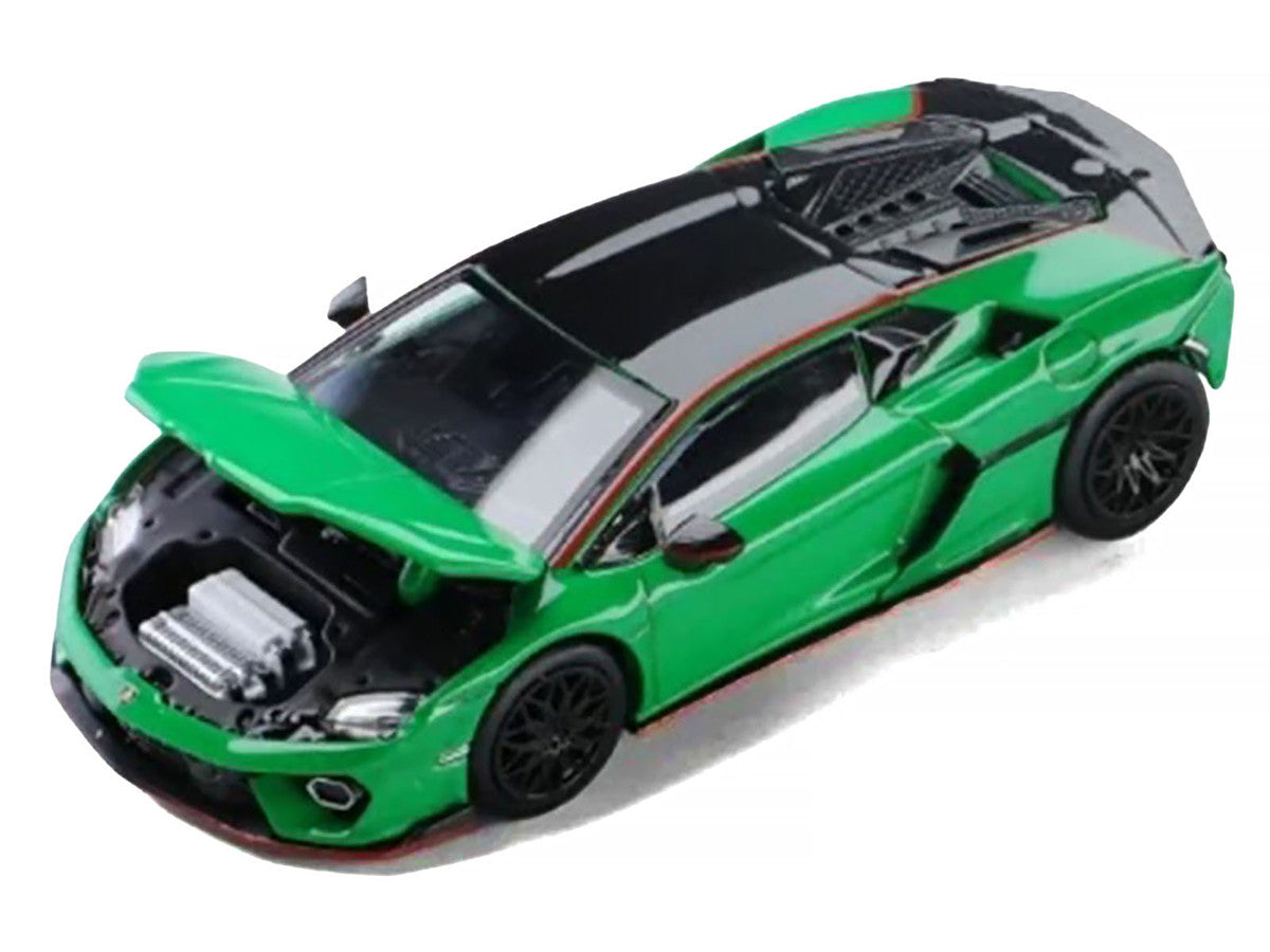 Lamborghini Temerario Green with Black Topdie 1/64 Diecast Model Car by Trends Hobby by Trends Hobby