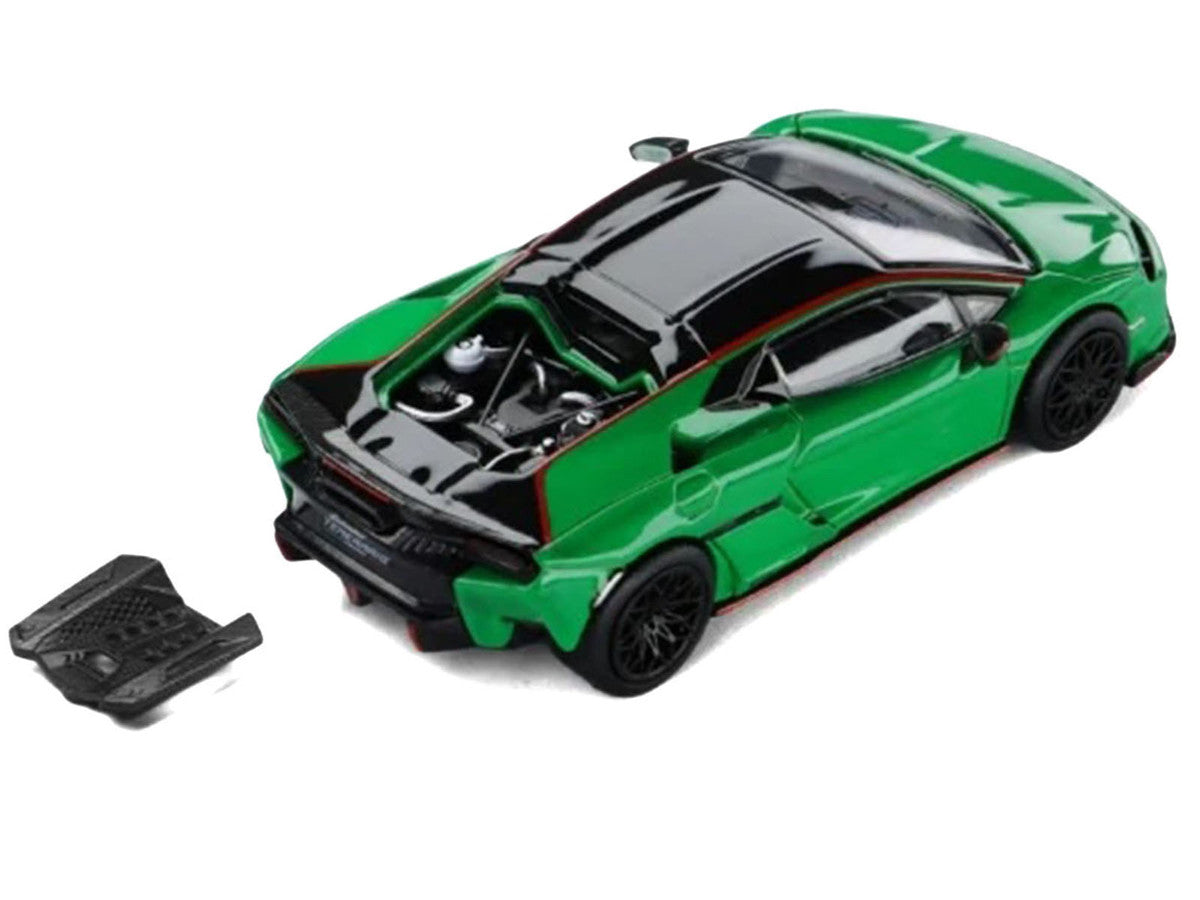 Lamborghini Temerario Green with Black Topdie 1/64 Diecast Model Car by Trends Hobby by Trends Hobby