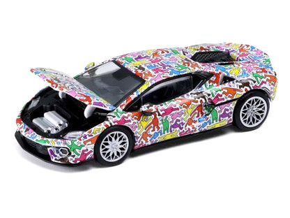Lamborghini Temerario "Keith Haring Livery" White with Graphics 1/64 Diecast Model car by Trends Hobby by Trends Hobby