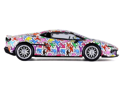 Lamborghini Temerario "Keith Haring Livery" White with Graphics 1/64 Diecast Model car by Trends Hobby by Trends Hobby
