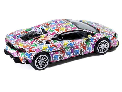 Lamborghini Temerario "Keith Haring Livery" White with Graphics 1/64 Diecast Model car by Trends Hobby by Trends Hobby
