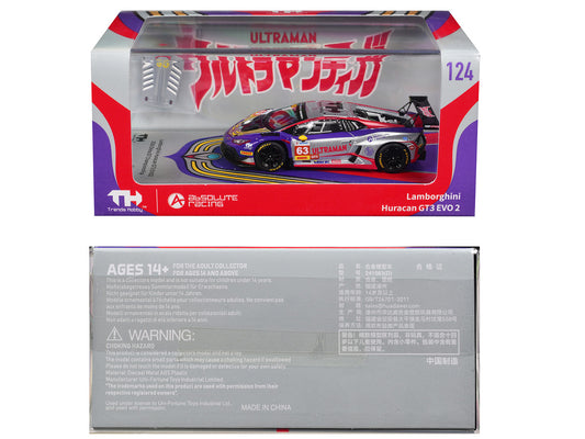 Lamborghini Huracan GT3 EVO 2 #63 Akash Nandy - Zhang Shi Mo "Ultraman" "China GT Championship" (2026) 1/64 Diecast Model Car by Trends Hobby by Trends Hobby
