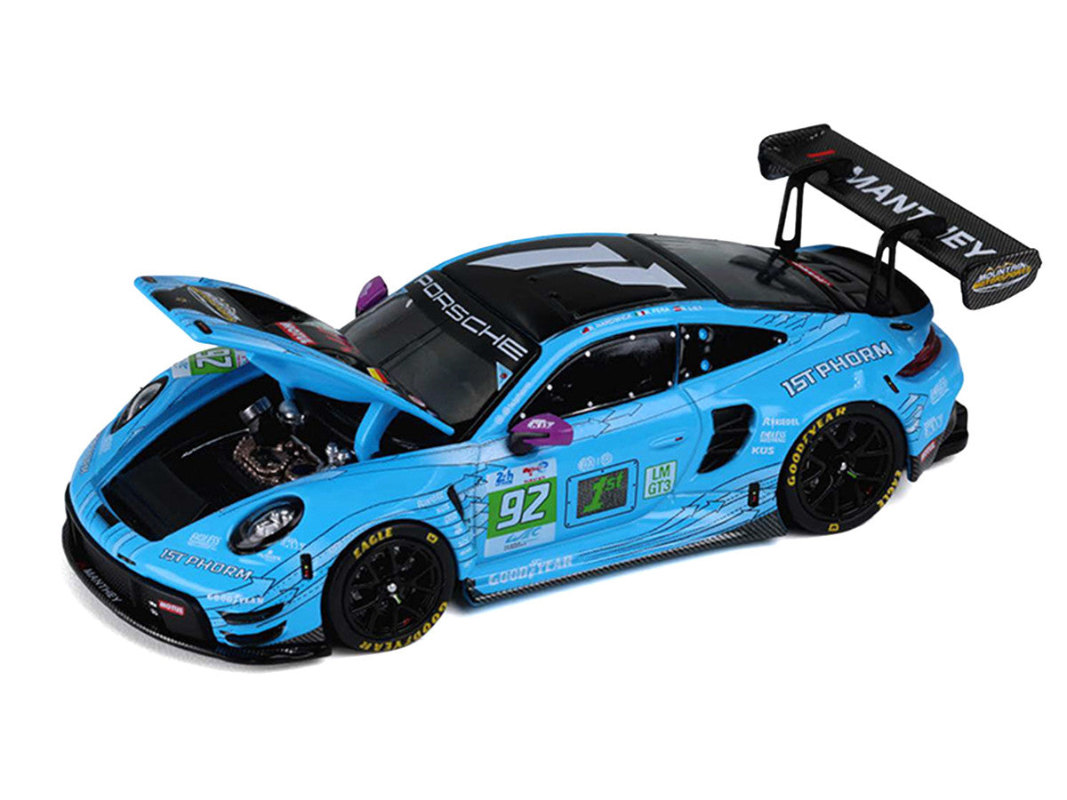 Porsche 911 GT3 R (992) #92 Ryan Hardwick - Richard Lietz - Riccardo Pera "Manthey 1st Phorm" LMGT3 Class Winner "24 Hours of Le Mans" (2025) 1/64 Diecast Model Car by Trends Hobby-2