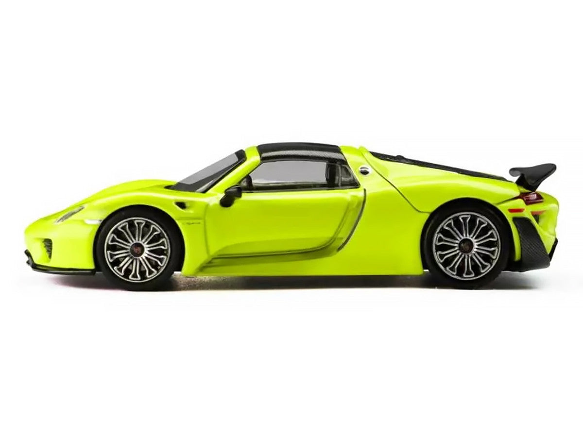 Porsche 918 Spyder Acid Green with Carbon Top 1/64 Diecast Model Car by Trends Hobby-3
