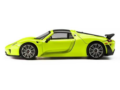 Porsche 918 Spyder Acid Green with Carbon Top 1/64 Diecast Model Car by Trends Hobby-3