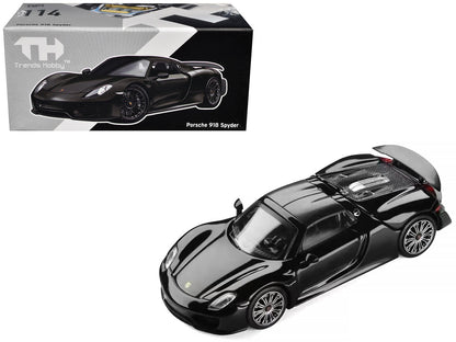Porsche 918 Spyder Black with Carbon Top 1/64 Diecast Model Car by Trends Hobby-0