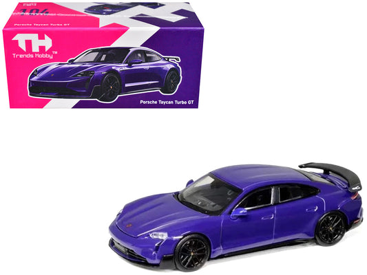 Porsche Taycan Turbo GT Purple 1/64 Diecast Model Car by Trends Hobby by Trends Hobby