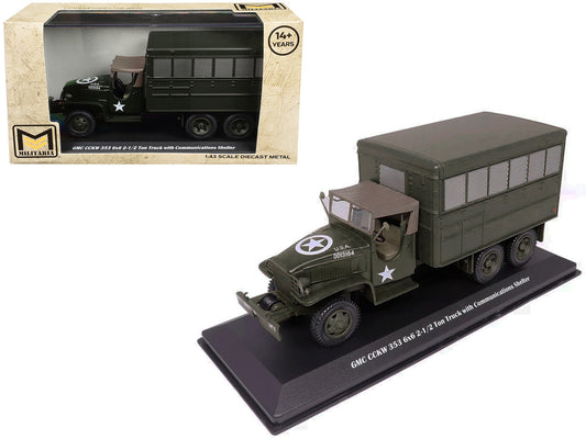 GMC CCKW 353 6x6 2-1/2 Ton Truck with Communications Shelter Olive Drab "United States Army" 1/43 Diecast Model by Militaria Die Cast by Militaria Die Cast