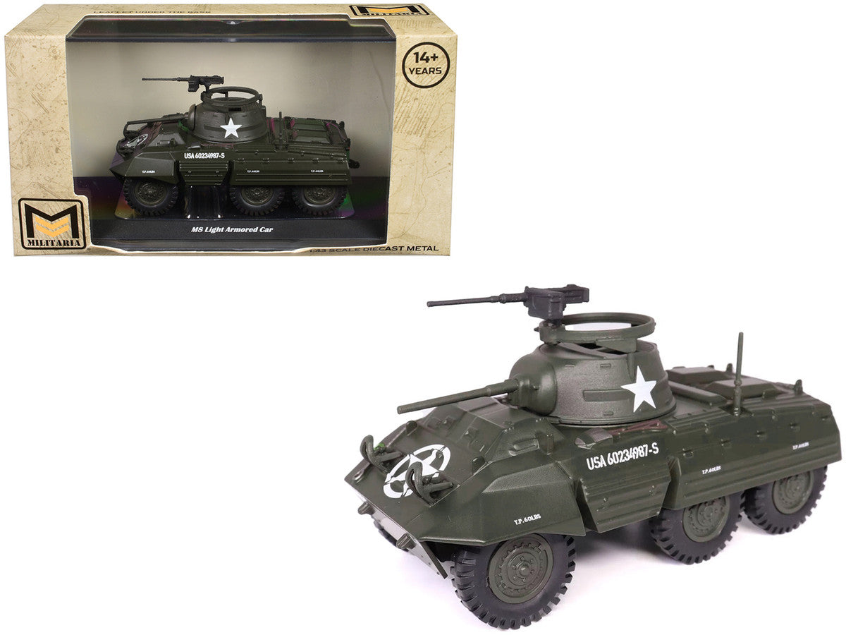 M8 Light Armored Car Olive Drab "United States Army" 1/43 Diecast Model by Militaria Die Cast by Militaria Die Cast
