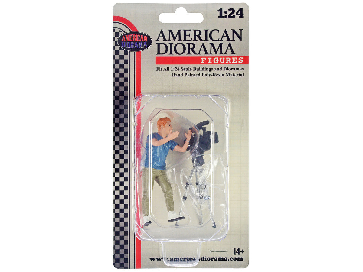 "On-Air" Figure 5 with Standing Camera for 1/24 Scale Models by American Diorama by American Diorama