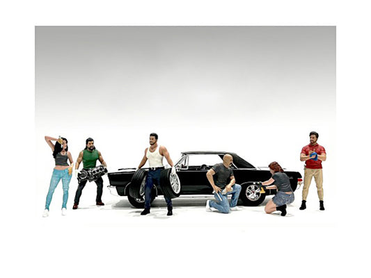 "Muscle Mechanics" 6 piece Figure Set for 1/18 Scale Models by American Diorama by American Diorama