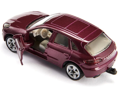 Porsche Macan Turbo Maroon Metallic and Dethleffs Exclusiv Emotion Caravan with Figures and Camp Accessories Set 1/55 Diecast Model by Siku by SIKU
