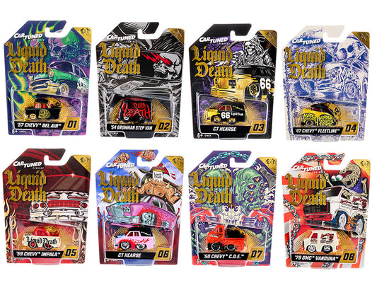 "Liquid Death" 2026 Series 1 Set of 8 Pieces Diecast Model Cars by CarTuned by Car Tuned