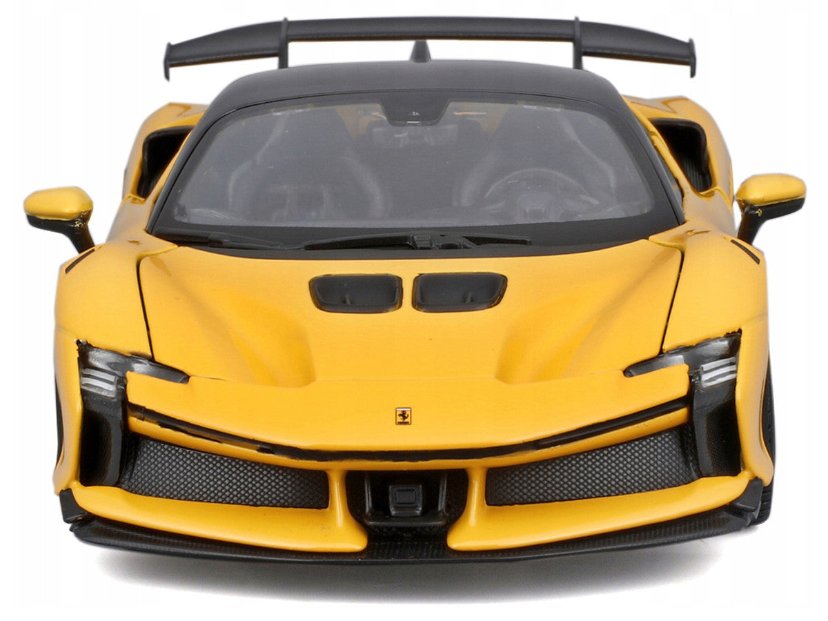 Ferrari SF90 XX Stradale Yellow with Black Top "Race and Play" Series 1/24 Diecast Model Car by Bburago by Bburago