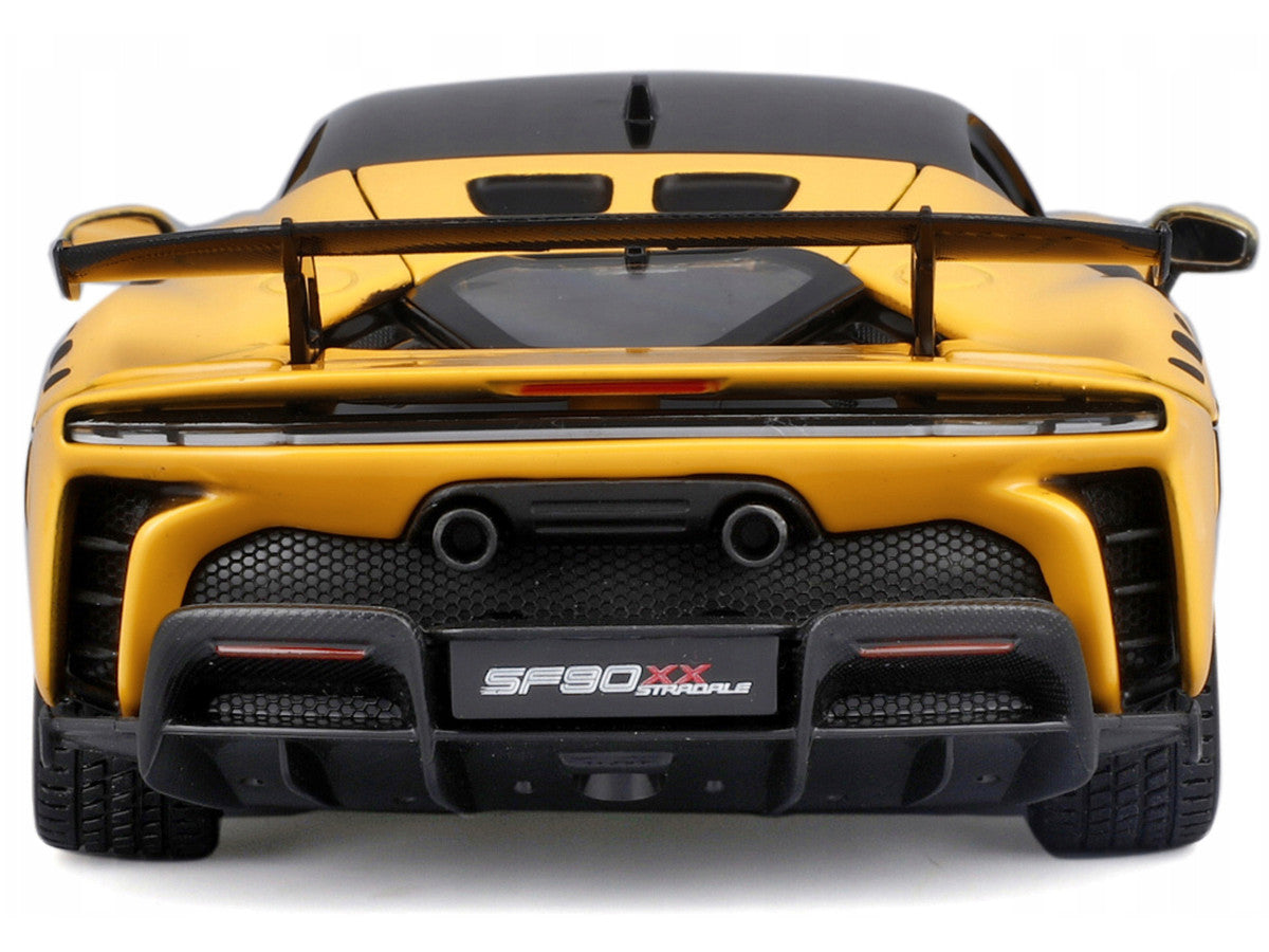 Ferrari SF90 XX Stradale Yellow with Black Top "Race and Play" Series 1/24 Diecast Model Car by Bburago by Bburago