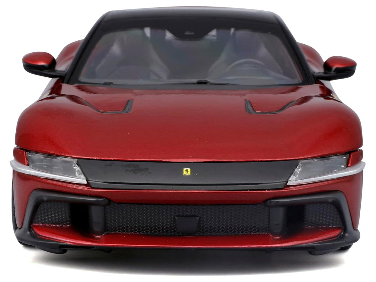Ferrari 12Cilindri Red Metallic with Black Top "Race + Play" Series 1/24 Diecast Model Car by Bburago by Bburago