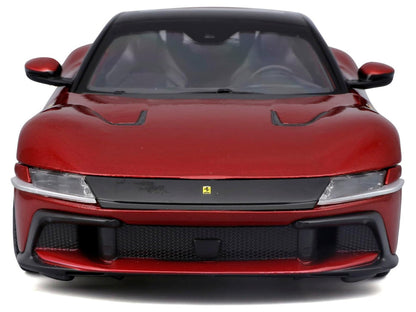 Ferrari 12Cilindri Red Metallic with Black Top "Race + Play" Series 1/24 Diecast Model Car by Bburago by Bburago