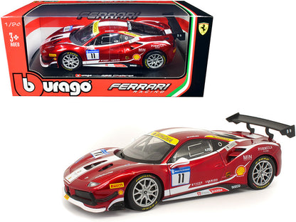 Ferrari 488 Challenge #11 Candy Red with White Stripes "Ferrari Racing" 1/24 Diecast Model Car by Bburago by Bburago