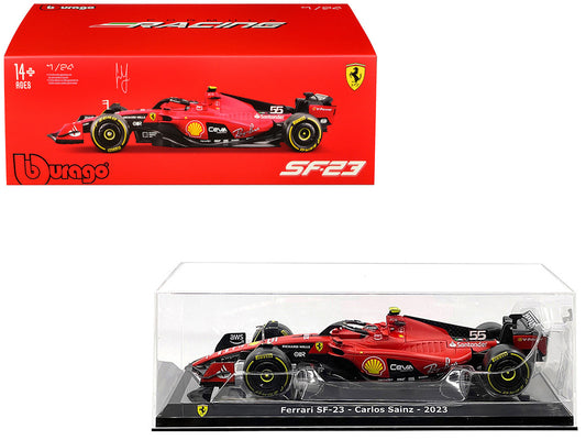 Ferrari SF-23 #55 Carlos Sainz Formula One F1 World Championship (2023) "Formula Racing" Series 1/24 Diecast Model Car by Bburago by Bburago