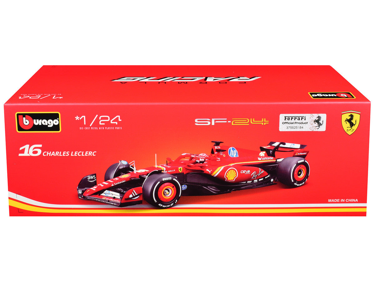 Ferrari SF-24 #16 Charles Leclerc Formula One F1 World Championship (2024) "Formula Racing" Series 1/24 Diecast Model Car by Bburago by Bburago