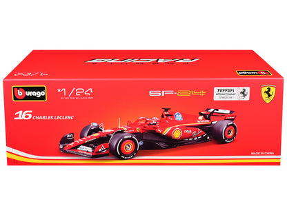 Ferrari SF-24 #16 Charles Leclerc Formula One F1 World Championship (2024) "Formula Racing" Series 1/24 Diecast Model Car by Bburago by Bburago