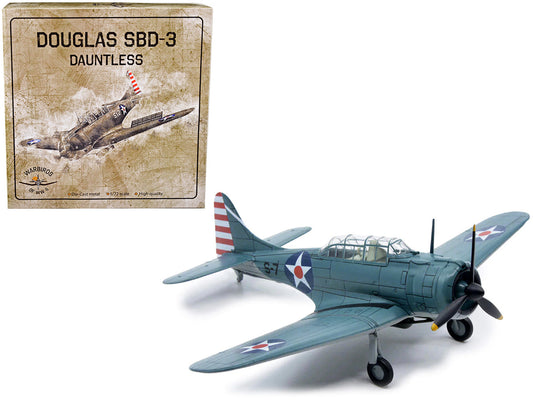 Douglass SBD-3 Dauntless Bomber Plane (United States Navy 1938) 1/72 Diecast Model by Warbirds of WWII by War Birds of WWII