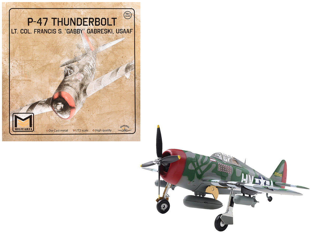 Republic P-47 Thunderbolt Fighter Aircraft "Lt. Col. Francis S. "Gabby" Gabreski" United States Army Air Forces 1/72 Diecast Model by Militaria Die Cast by Militaria Die Cast