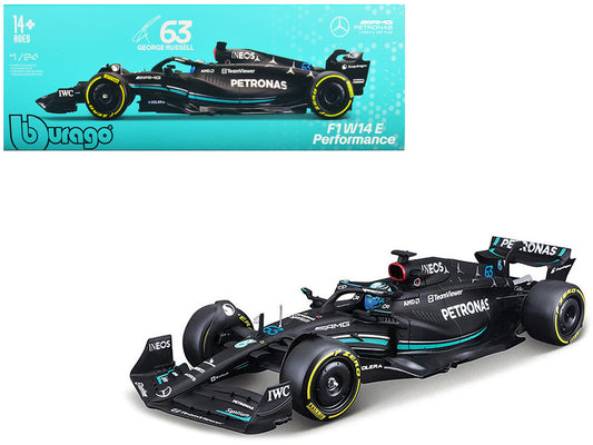Mercedes-AMG F1 W14 E Performance #63 George Russell "Petronas" Formula One F1 "World Championship" (2023) 1/24 Diecast Model Car by Bburago by Bburago