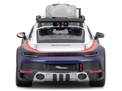 Porsche 911 Dakar #953 "Roughroads Porsche" Blue and White with Stripes and Roof Rack "Race" Series 1/24 Diecast Model Car by Bburago