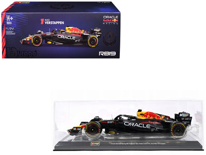 Red Bull Racing RB19 #1 Max Verstappen "Oracle" Winner Formula One F1 Championship "Drivers' Champion" (2023) with Display Case 1/24 Diecast Model Car by Bburago by Bburago