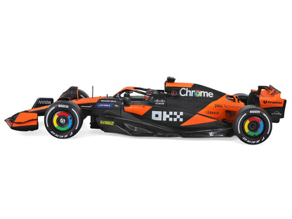 McLaren MCL38 #81 Oscar Piastri "OKX" Formula One F1 "Miami GP" (2024) with Display Case 1/24 Diecast Model Car by Bburago by Bburago