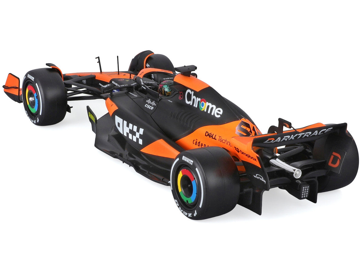 McLaren MCL38 #81 Oscar Piastri "OKX" Formula One F1 "Miami GP" (2024) with Display Case 1/24 Diecast Model Car by Bburago by Bburago