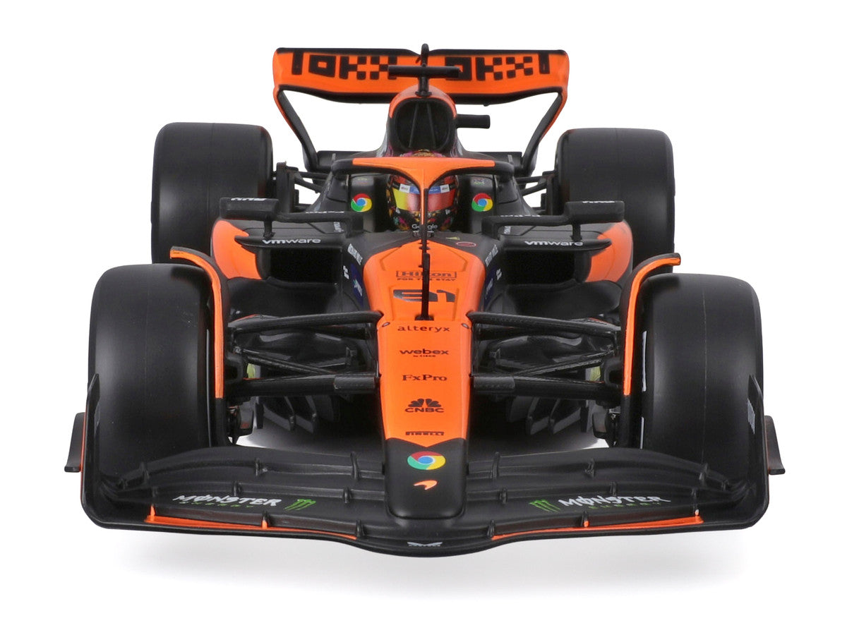 McLaren MCL38 #81 Oscar Piastri "OKX" Formula One F1 "Miami GP" (2024) with Display Case 1/24 Diecast Model Car by Bburago by Bburago