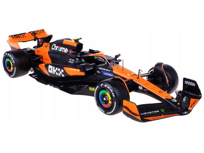 McLaren MCL38 #4 Lando Norris "OKX" Winner Formula One F1 "Miami GP" (2024) with Driver Figure "Race" Series 1/24 Diecast Model Car by Bburago by Bburago