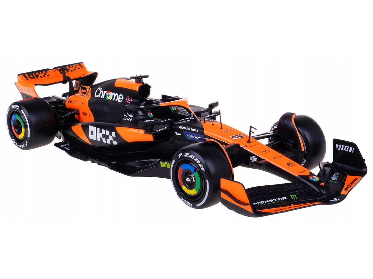 McLaren MCL38 #81 Oscar Piastri "OKX" Formula One F1 "Miami GP" (2024) with Driver Figure "Race" Series 1/24 Diecast Model Car by Bburago by Bburago